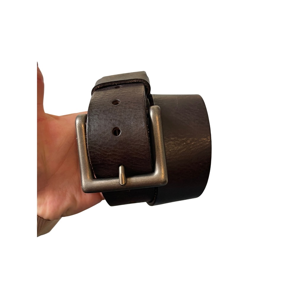 Vintage Brown Genuine Leather Belt Size 30 Logo Buckle by Abercrombie & Fitch